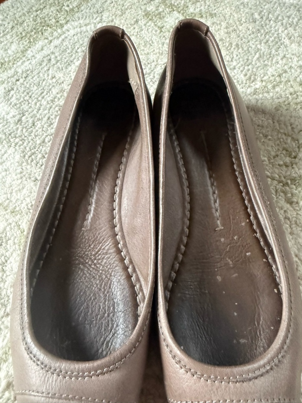 Frye Alicia Taupe Pointed-Toe Leather Flats - Picture 5 of 8
